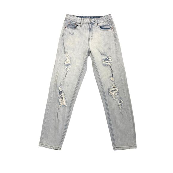 Wild Fable Jeans Distressed Blue Denim Mom Jeans Size Women's 00 - Picture 3 of 4